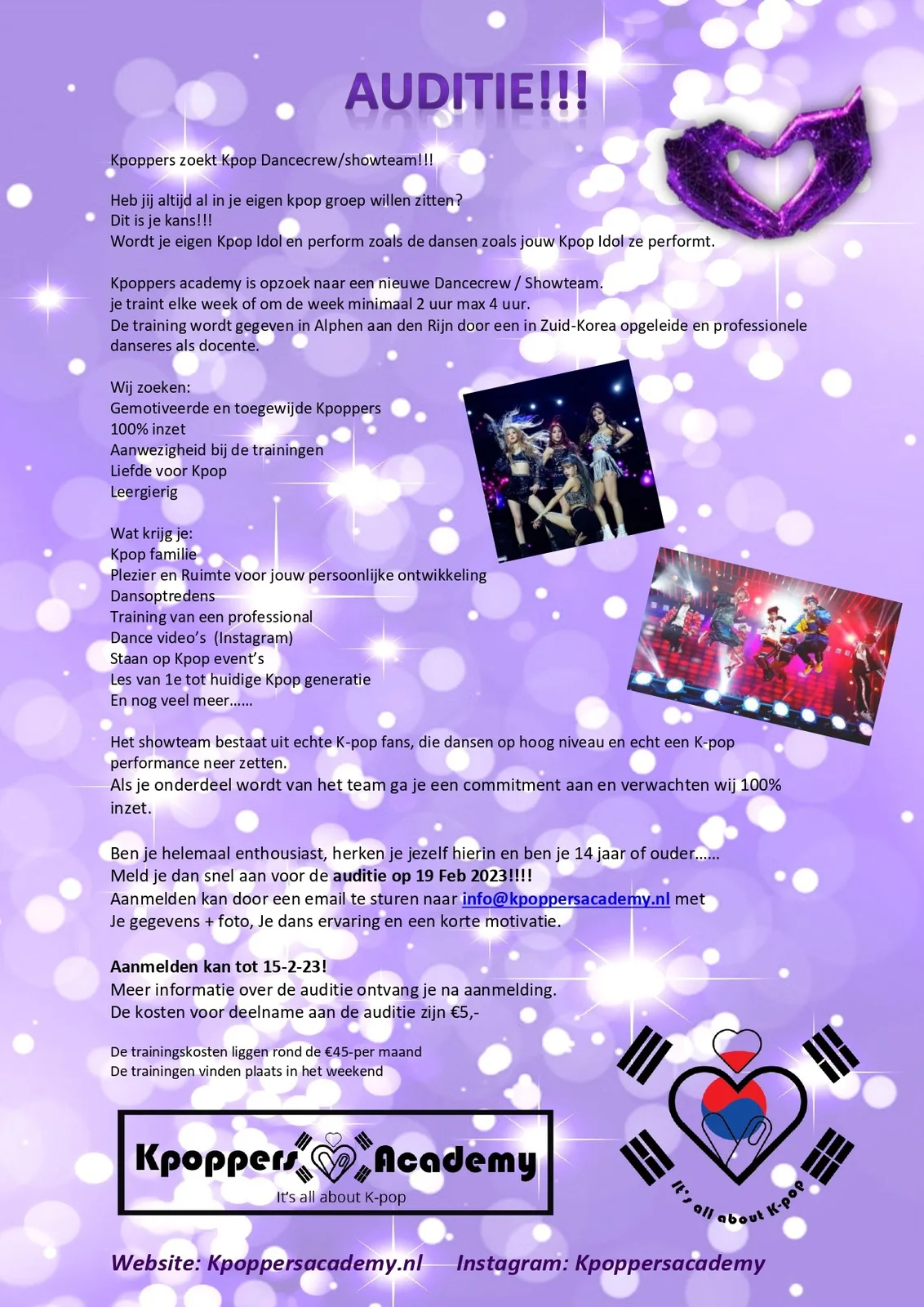 Sfeerfoto Auditie Kpoppers Academy dancecrew